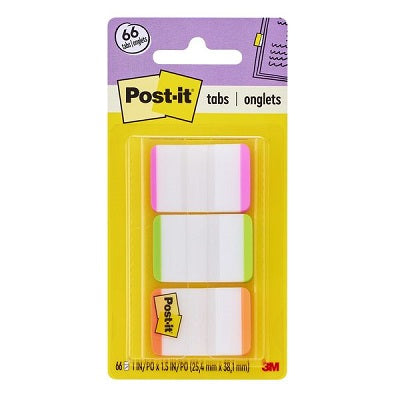 Index Tabs-Post-It 1X1.5" 22 Each Of Pink,Green,Orange Line