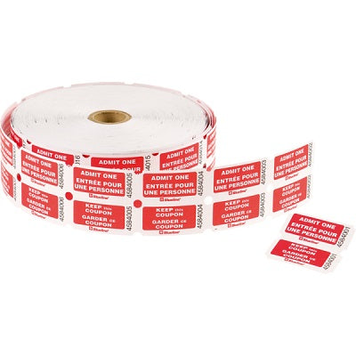 Tickets-Admit One With Coupon, Bilingual 1M/Rl Red (Da1Cfrd)