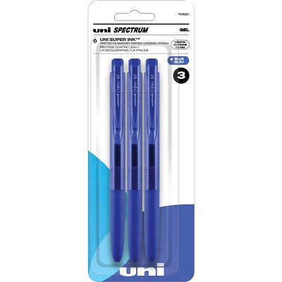 Pen-Retractable, Uni Spectrum Gel, 0.7Mm Blue 3-Pack