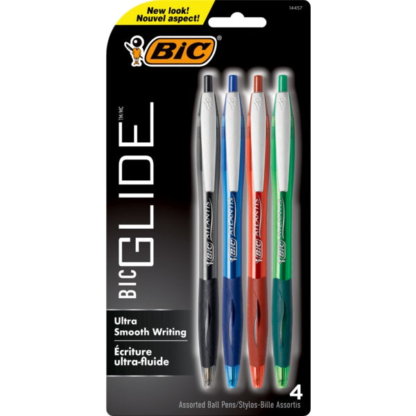 Pen-Retractable, Big Glidebold  Assorted 4/Pk -Vcgp41