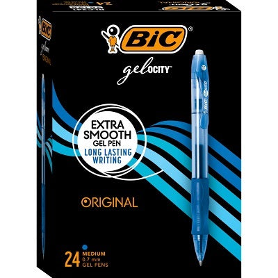 Pen-Retractable,Gel-Ocity Gel, Medium Blue 24/Bx -Rlc241-Blu