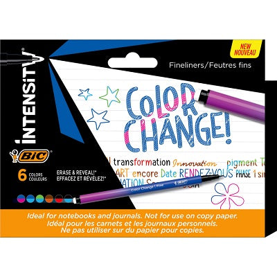 Marker-Bic Intensity Fineliner, Colour Changing 6/Pack Fpcc6
