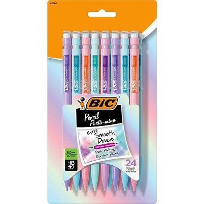 Pencil-Mechanical, Bic Pastel 0.7Mm 24/Pk -Mpnp24-T-Blk