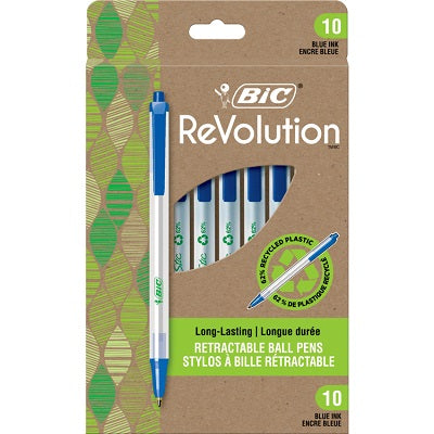 Pen-Retractable, Revolution, Blue 10/Pack -Csem10-Blu