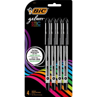 Pen-Stick, Gel-Ocity Stic 0.7Mm, Black 4/Pack -Rgsmp4