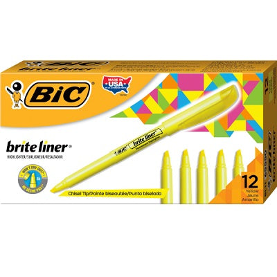 Highlighter-Brite Liner Yellow -Bl11-Yw  12/Bx