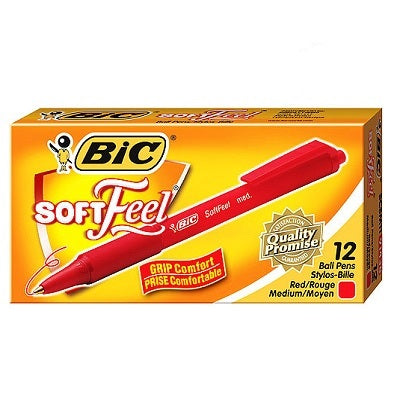 Pen-Retractable, Softfeel Medium Red -Scsm11  12/Bx