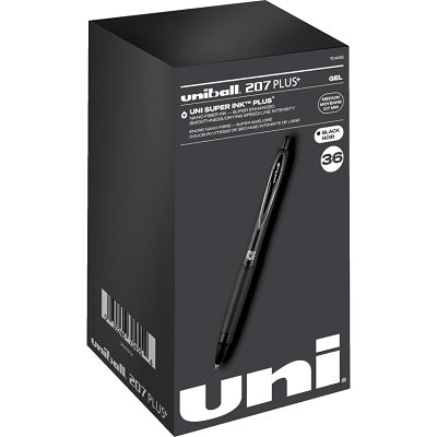 Pen-Retractable, Uni 207 Plus Gel, 0.7Mm Black 36/Box