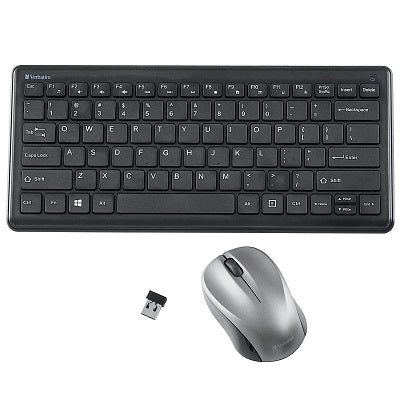 Keyboard / Mouse Combo-Compact, Silent, Wireless Black/Grey