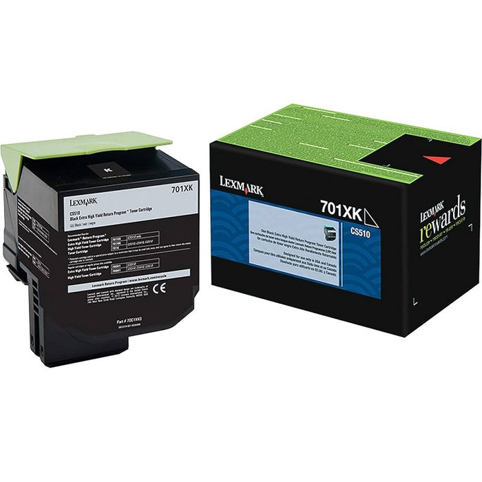 Laser Toner-Lexmark #701Xk X-Hi Yield Black, Return Program