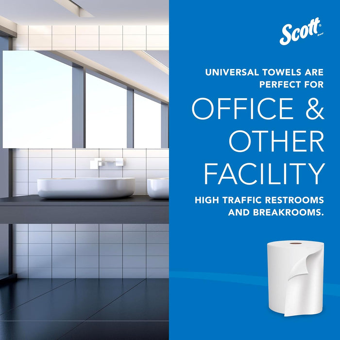 Scott® Essential High Capacity Hard Roll Paper Towels (02000), 1.75" Core, White, Compact Case for Easy Storage, (6 Rolls/Case, 950'/Roll, 5,700'/Case)