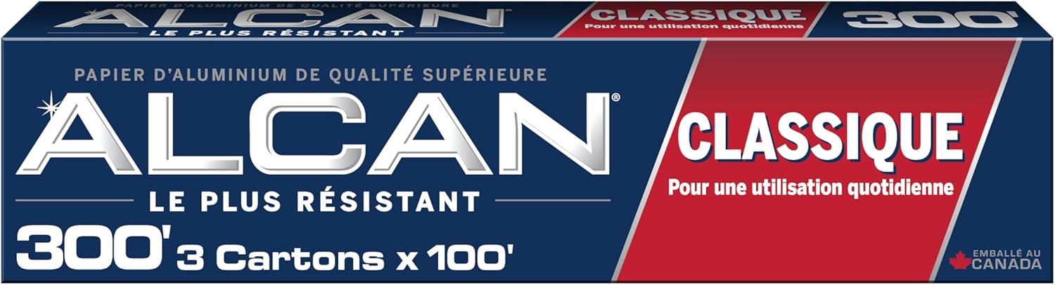 ALCAN Aluminum Foil Classic, 12 Inches x 100 Feet 3-count (Pack of 3)