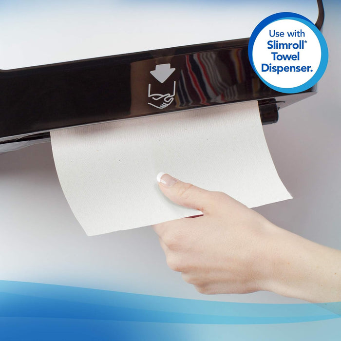 Scott Slimroll Hard Roll Paper Towels (12388) with Fast-Drying Absorbency Pockets, White, 6 Rolls/Case, 580'/Roll