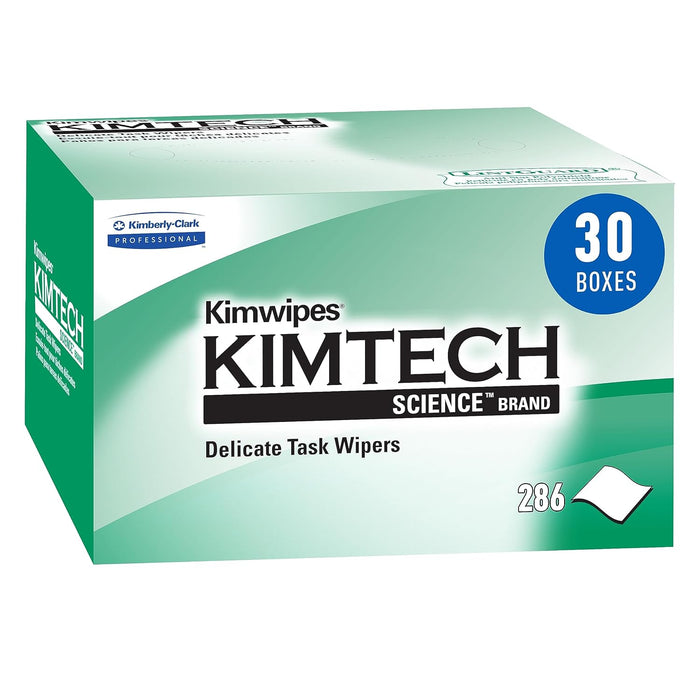 Kimtech Science™ Kimwipes® Delicate Task Wipes (34120), Pop-Up Box, White (286 Sheets/Box, 30 Boxes/Case, 8,580 Sheets/Case)