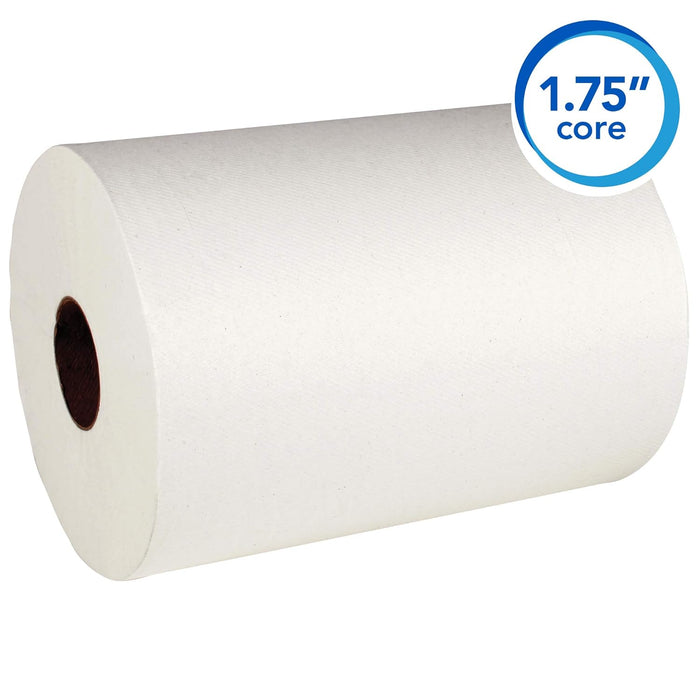 Scott Slimroll Hard Roll Paper Towels (12388) with Fast-Drying Absorbency Pockets, White, 6 Rolls/Case, 580'/Roll