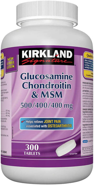 Kirkland Signature Glucosamine, Chondroitin and MSM 500/400/400 mg 300 Tablets