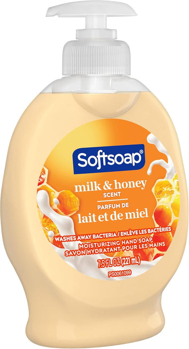 Softsoap Moisturizing Liquid Hand Soap Pump, Milk and Honey - 221ml (Case Pack of 6)