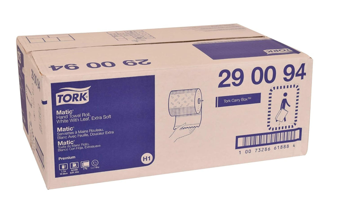 Tork 290094 Premium Extra Soft 2-Ply Hand Roll Towel, White