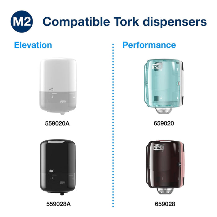 Tork Advanced 121204 Soft Centerfeed Hand Towel, 2-Ply, 7.6" Width x 11.8" Length, White (Case of 6 Rolls, 600 per Roll, 3,600 Towels) for use with Tork 559020A or 559028A