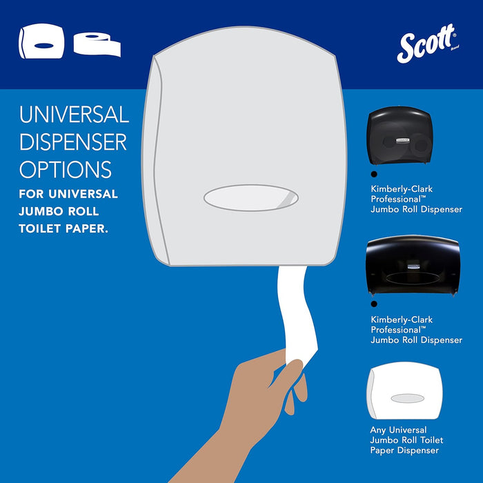 Scott® 100% Recycled Fiber High-Capacity Jumbo Roll Toilet Paper (67805), 2-Ply, White, Non-Perforated, (1,000'/Roll, 12 Rolls/Case, 12,000'/Case)