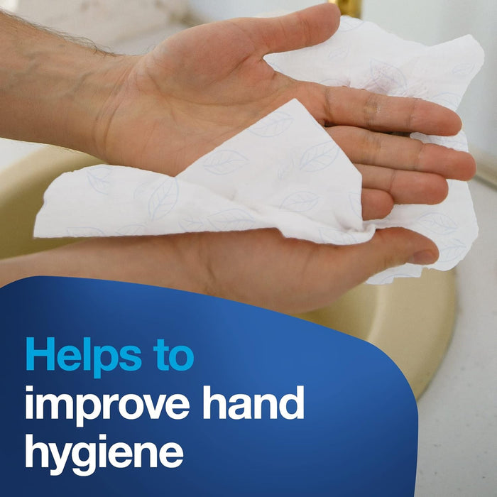 Tork Xpress Extra Soft Multifold Hand Towel White with Blue Leaf H2, Premium, 4-Panel, High Performance, Absorbent, 2-Ply, 16 X 94 Sheets, 101298