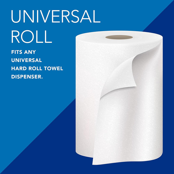 Scott Essential Universal High-Capacity Hard Roll Towels (01005), with Absorbency Pockets, 1.5" Core, White, (1,000'/Roll, 6 Rolls/Case, 6,000'/Case)