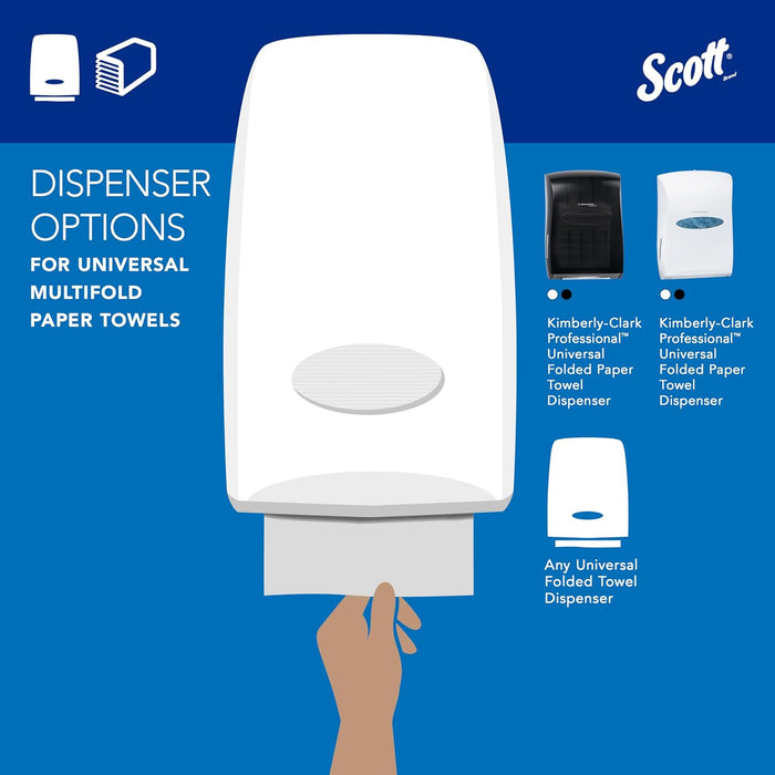 Scott Professional Universal Multifold Paper Towels, Bulk (01840), Absorbency Pockets, White, 9.2"x9.4" Towel, Compressed, Compact (250 Sheets/Pack, 16 Packs/Case, 4,000 Sheet Total)