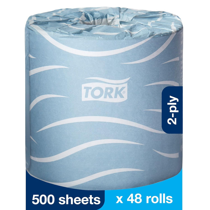 Tork Advanced TM6130S Bath Tissue Roll, 2-Ply, 4 Width x 3.75 Length, White (Case of 48 Rolls, 500 per Roll, 24,000 Sheets)