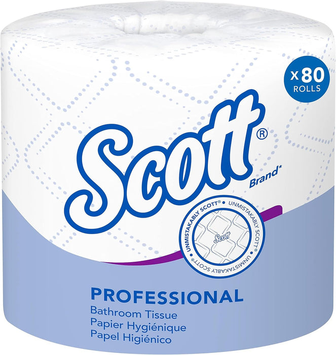 Scott Professional Standard Roll Toilet Paper, Bulk (04460), 2-Ply, Elevated Design, White, Individually Wrapped (80 Rolls of 550 Sheets, 44,000 Sheet Total)