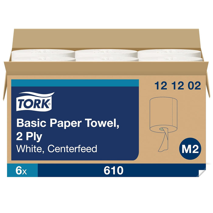 Tork 121202 Advanced 2-Ply Centerfeed Wide Hand Towels, White