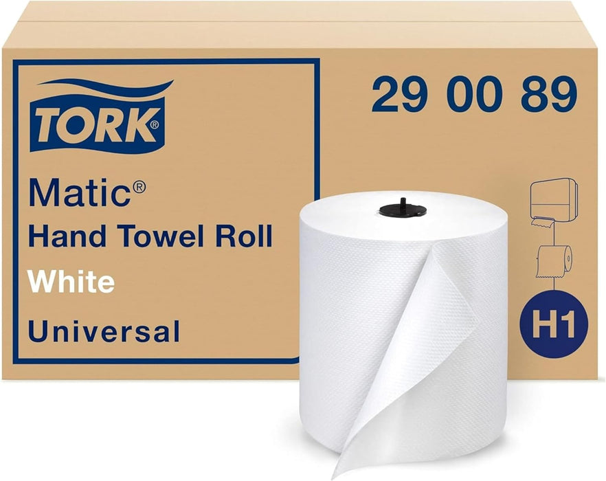 Tork 290089 Advanced Single-Ply Hand Roll Towel, White (Pack of 6)