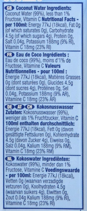 Vitacoco Coconut Water, Pure, 16.9 Ounce (Pack of 12), 500ml