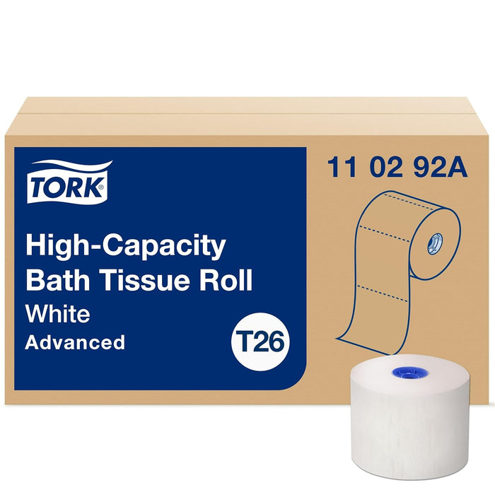 Tork Advanced 110292A High Capacity Bath Tissue Roll, 2-Ply, 3.94" Width x 3.75" Sheet Length, White (Case of 36 Rolls, 1000 per Roll, 36,000 Sheets) Use with Tork 555620, 555628