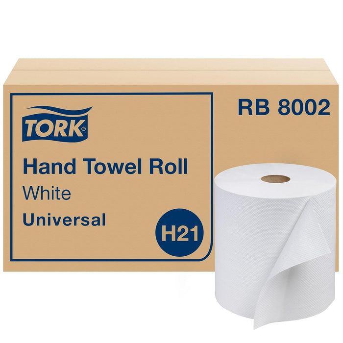 Tork Universal RB8002 Hardwound Paper Roll Towel, 1-Ply, 7.87" Width x 800' Length, White (Case of 6 Rolls, 800 per Roll, 4,800 Feet)
