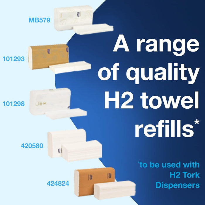 Tork Xpress 302020 Countertop Multifold Hand Towel Dispenser, Plastic, 7.92" Height x 12.68" Width x 4.56" Depth, White (Case of 1) for use with Tork MB550A, MB640, MB540A