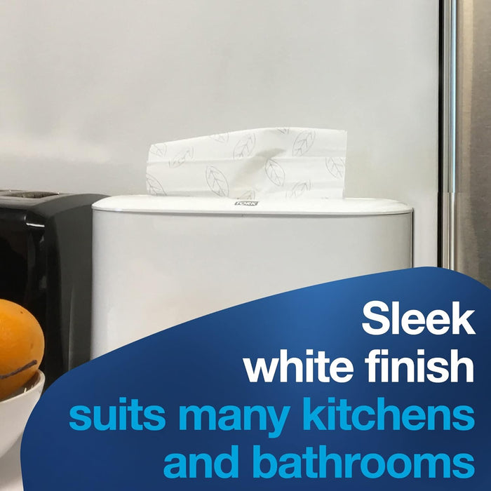 Tork Xpress 302020 Countertop Multifold Hand Towel Dispenser, Plastic, 7.92" Height x 12.68" Width x 4.56" Depth, White (Case of 1) for use with Tork MB550A, MB640, MB540A