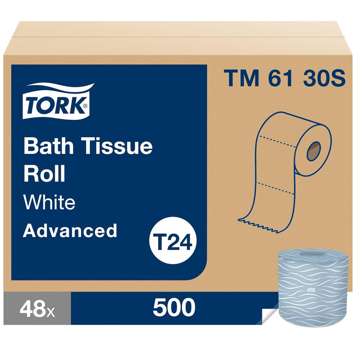 Tork Advanced TM6130S Bath Tissue Roll, 2-Ply, 4 Width x 3.75 Length, White (Case of 48 Rolls, 500 per Roll, 24,000 Sheets)