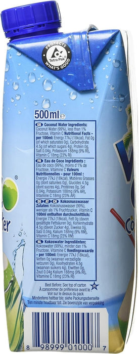 Vitacoco Coconut Water, Pure, 16.9 Ounce (Pack of 12), 500ml