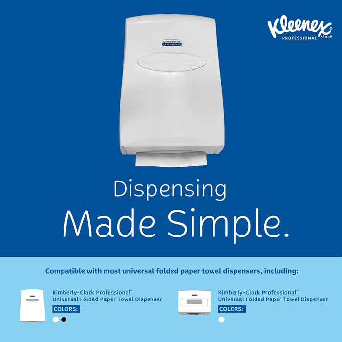 Kleenex Professional Multifold Paper Towels (02046), White, 8 Packs/Convenience Case, 150 Tri Fold Paper Towels/Pack, 1,200 Towels/Case