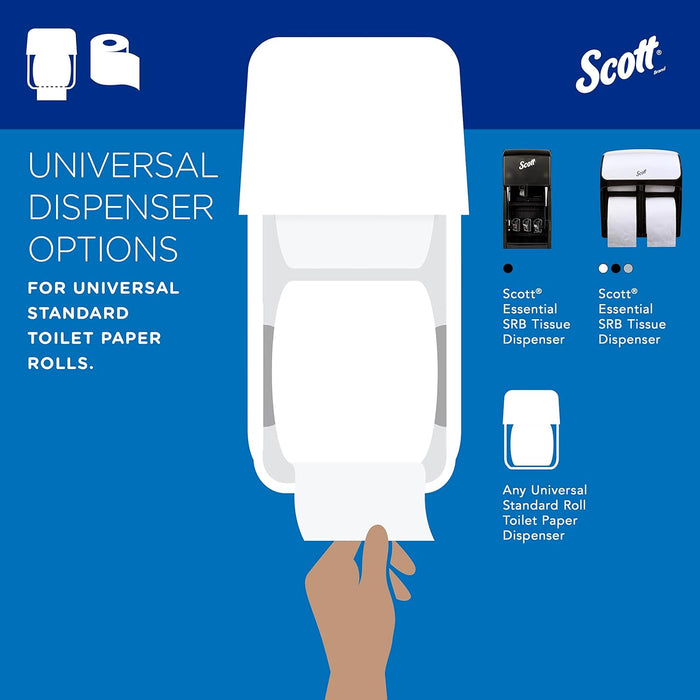 Scott® Professional 100% Recycled Fiber Standard Roll Toilet Paper (13217), with Elevated Design, 2-Ply, White, Individually Wrapped Rolls, (473 Sheets/Roll, 80 Rolls/Case, 37,840 Sheets/Case)