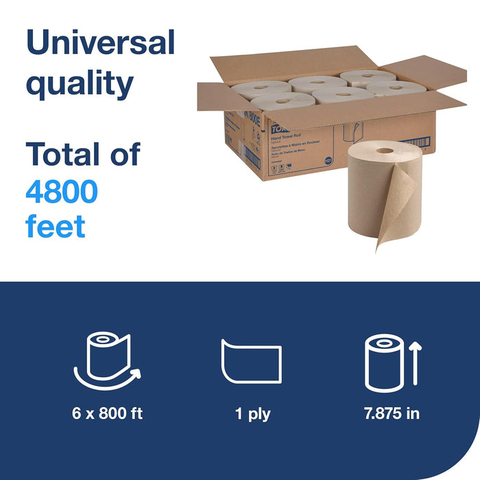 Tork RK800E Universal Extra Large Single-Ply Hand Roll Towel, Natural