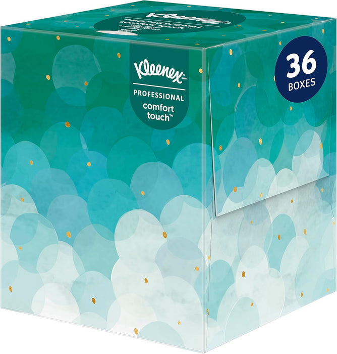 Kleenex Professional Facial Tissue (21270), 2-Ply, White, Upright Facial Tissue Cube Boxes for Business (90 Tissues/Box, 36 Boxes/Case, 3,240 Tissues/Case)