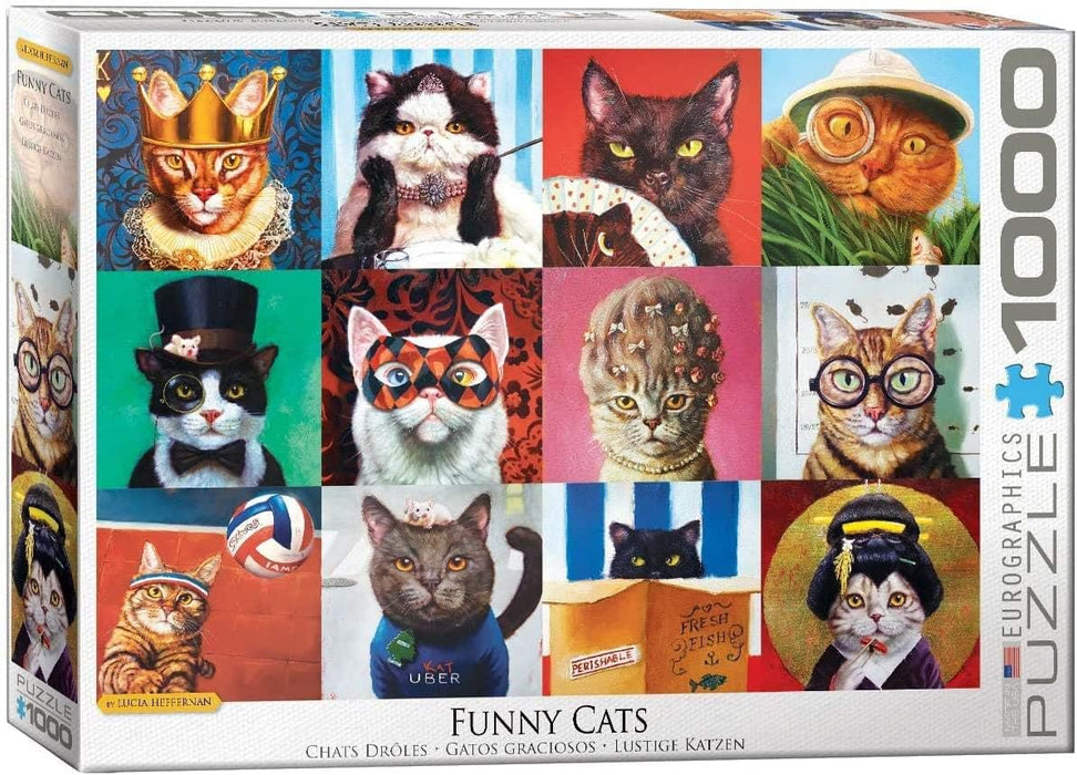 Eurographics 6000-5522 Funny Cats by Lucia Heffernan 1000-Piece Puzzle