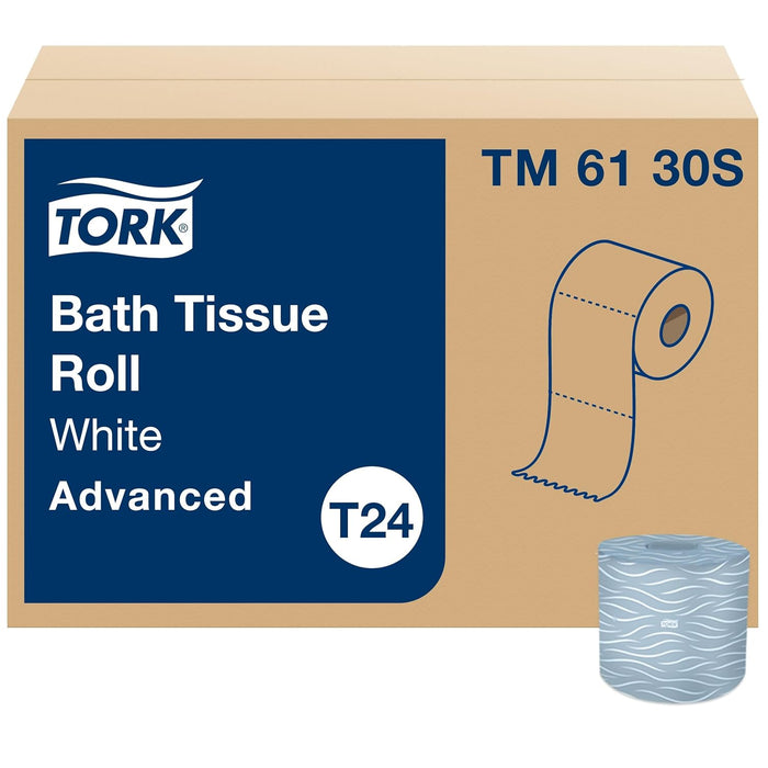 Tork Advanced TM6130S Bath Tissue Roll, 2-Ply, 4 Width x 3.75 Length, White (Case of 48 Rolls, 500 per Roll, 24,000 Sheets)