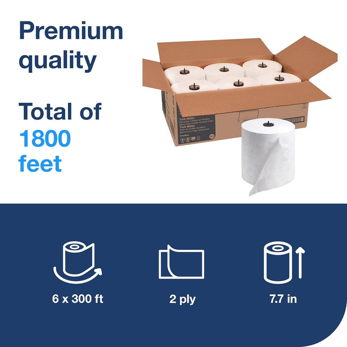 Tork 290094 Premium Extra Soft 2-Ply Hand Roll Towel, White