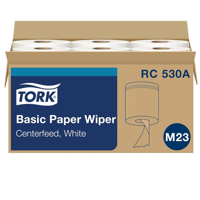Tork Universal RC530 Centerfeed Paper Towel, 2-Ply, 7.6" Width x 11.75" Length, White (Case of 6 Rolls, 530 per Roll, 3,180 Towels)