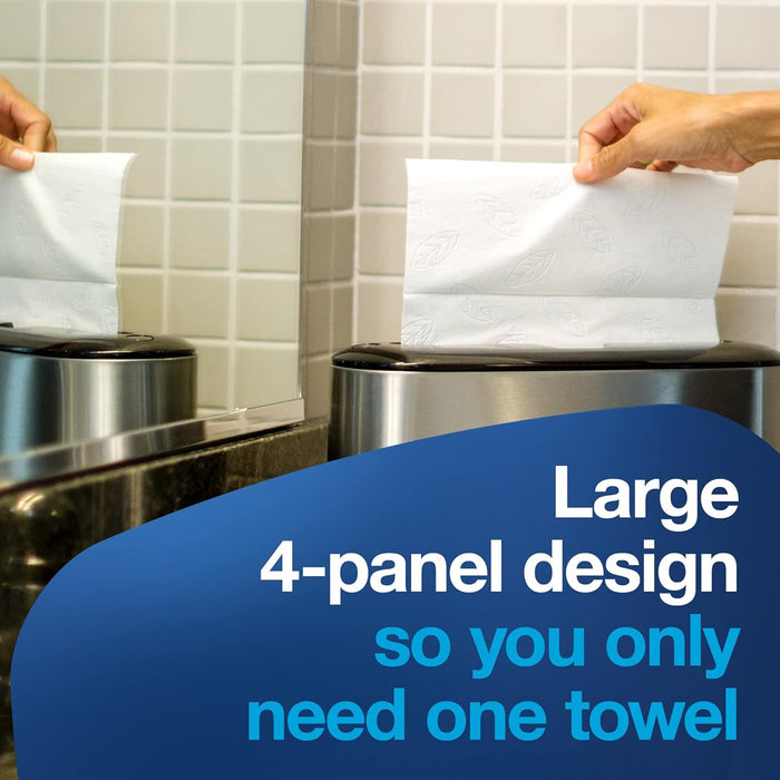 Tork Xpress Extra Soft Multifold Hand Towel White with Blue Leaf H2, Premium, 4-Panel, High Performance, Absorbent, 2-Ply, 16 X 94 Sheets, 101298