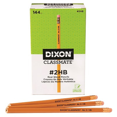 Pencils-Dixon Classmate Hb Tipped, 144/Classpack