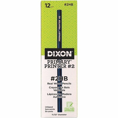 Pencils-Primary Printer, #2-313  Hb, Black Barrel  12/Bx