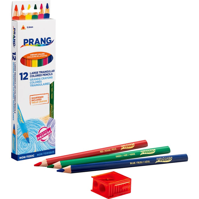 Pencils-Coloured, Prang Triangular 12 Colours
